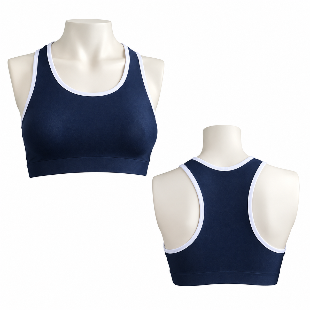Women’s Blue Sports Bra | Breathable Athletic Crop Top for Gym & Workout