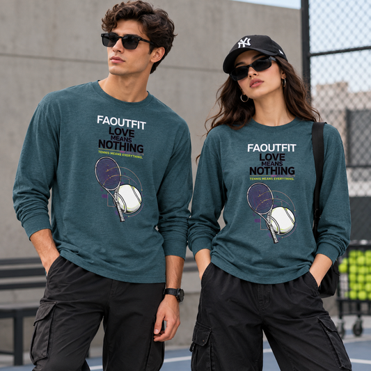 FAOUTFIT Tennis Graphic Long Sleeve T-Shirt – Love Means Nothing Streetwear Tee