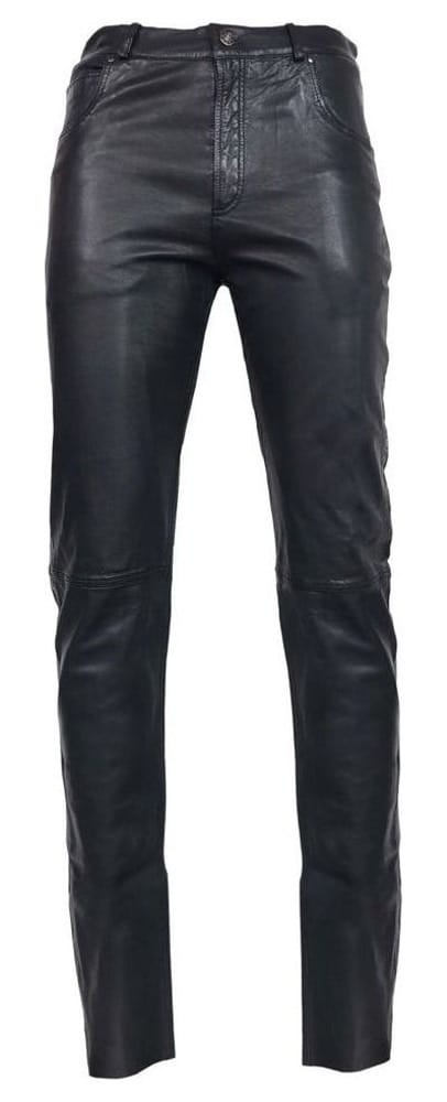 Men’s Black Leather-Look Lace-Up Cargo Pants – Gothic Biker Tactical Trousers