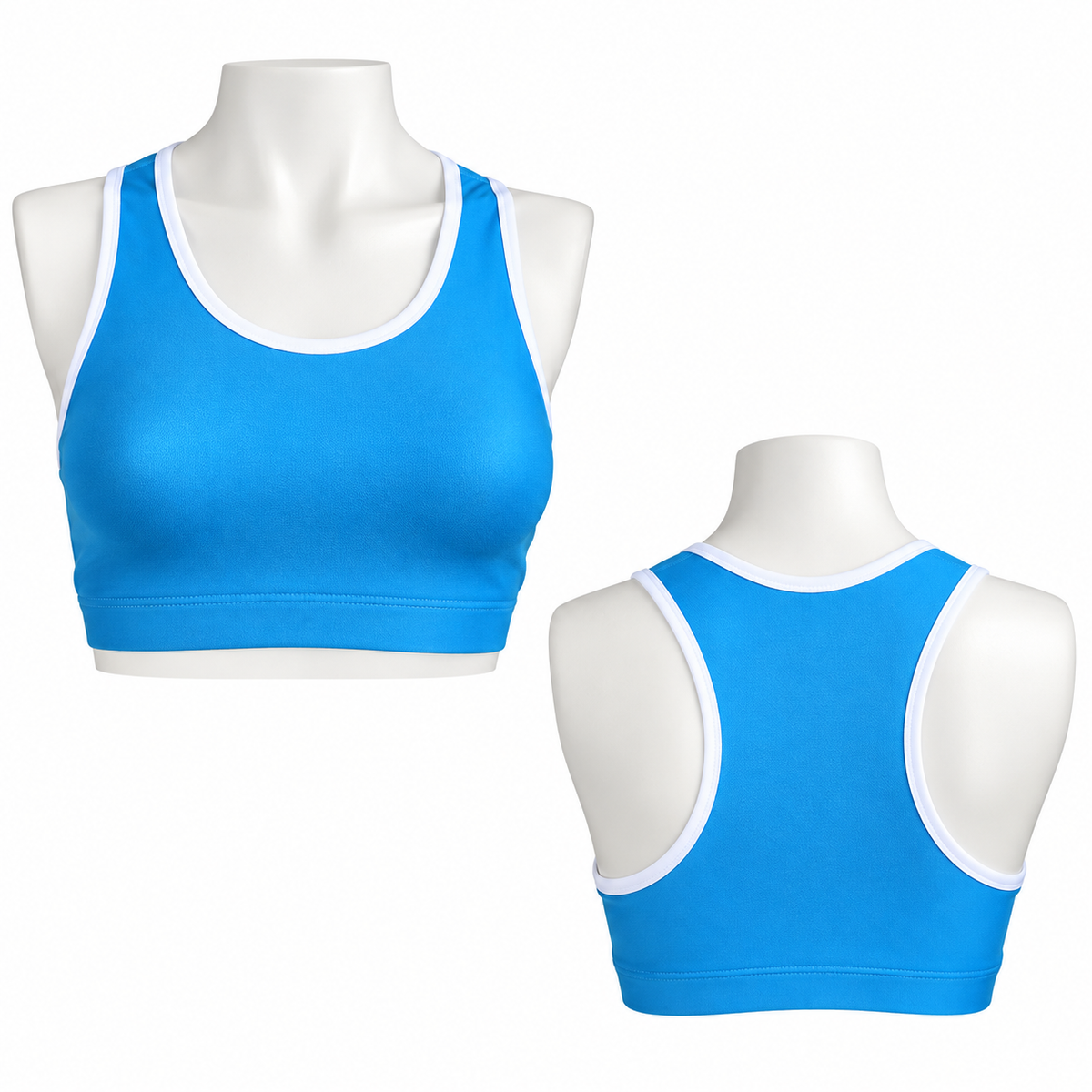 Women’s Blue Sports Bra | Breathable Athletic Crop Top for Gym & Workout